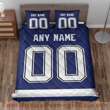 Custom Quilt Sets Tampa Bay Jersey Personalized Ice hockey Premium Quilt Bedding for Men Women